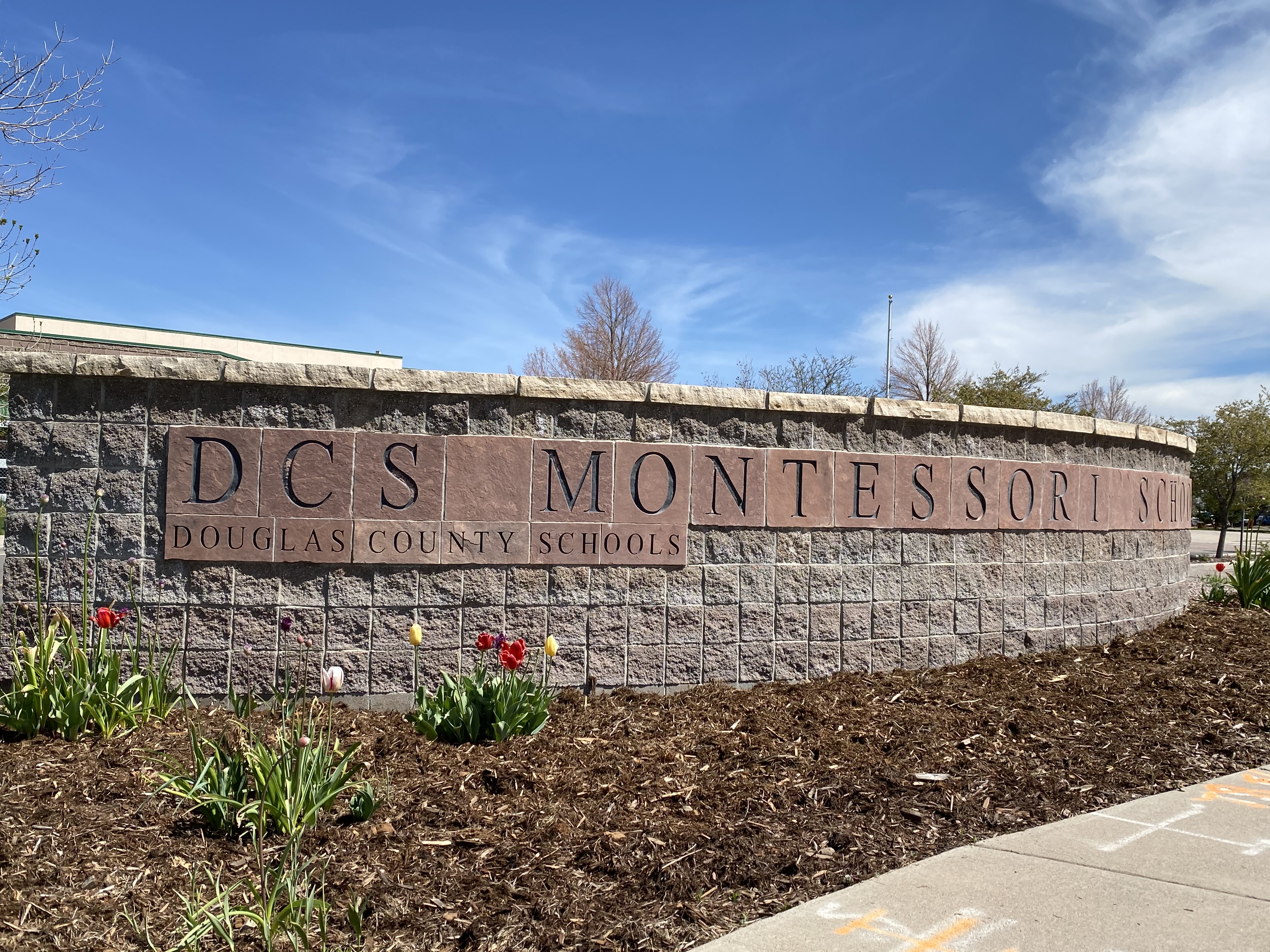 DCS Montessori Sign at from entrance