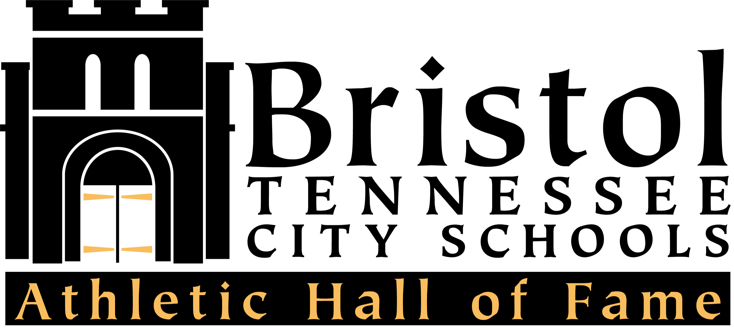 HALL OF FAME LOGO with castle image and words Bristol Tennessee City Schools Athletic Hall of Fame