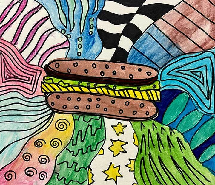 Student paintings for the 65th annual district art show