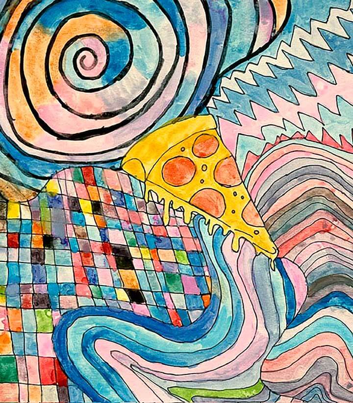 Student paintings for the 65th annual district art show