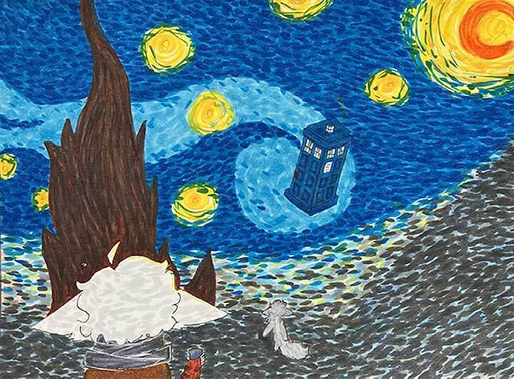 Student paintings for the 65th annual district art show