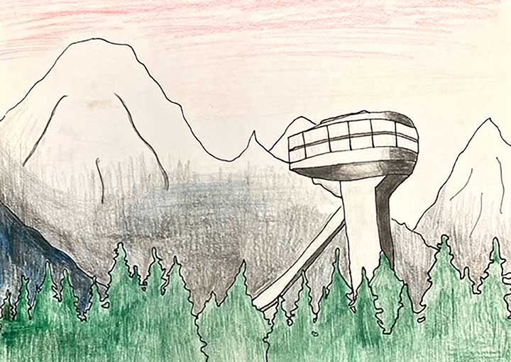 Student paintings for the 65th annual district art show