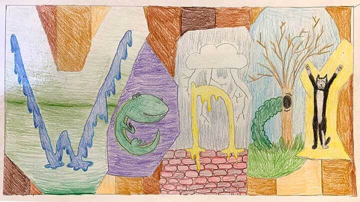 Student paintings for the 65th annual district art show