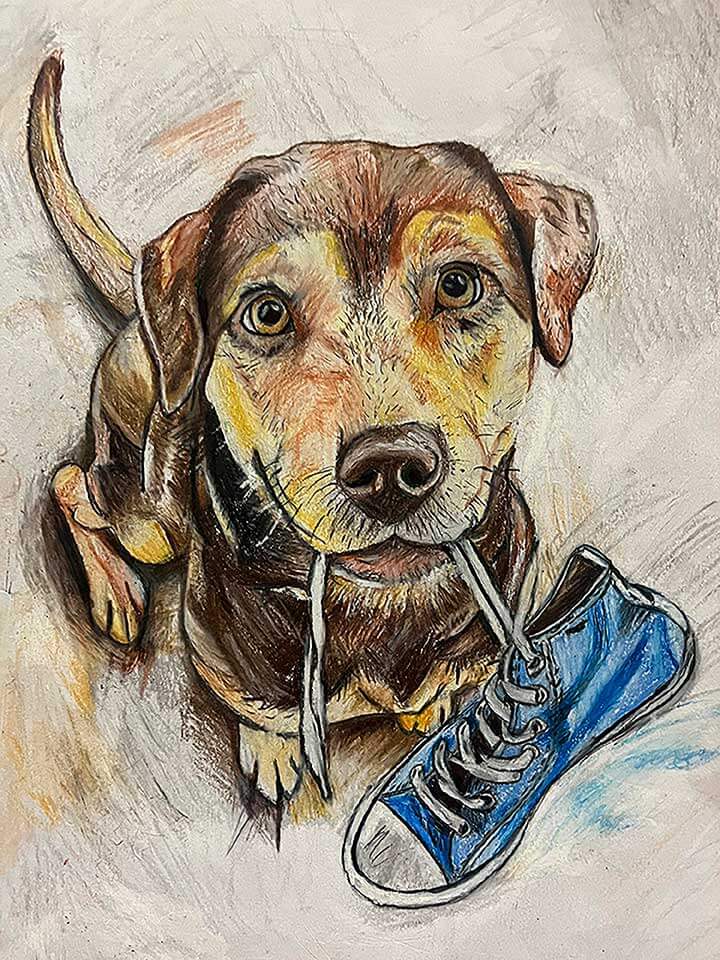 Student paintings for the 65th annual district art show