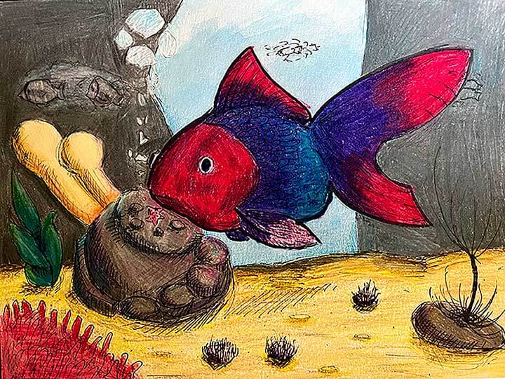 Student paintings for the 65th annual district art show