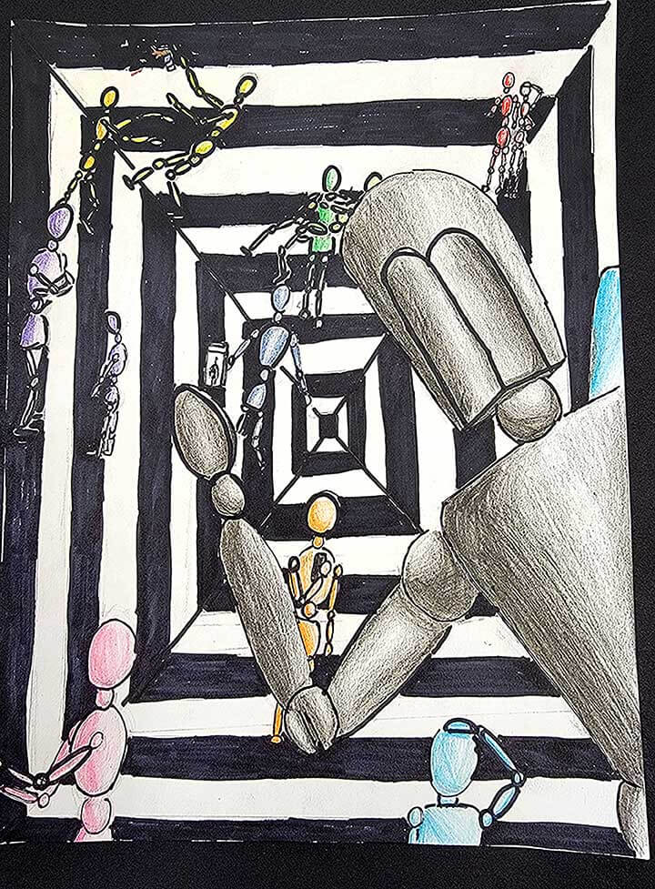 Student paintings for the 65th annual district art show