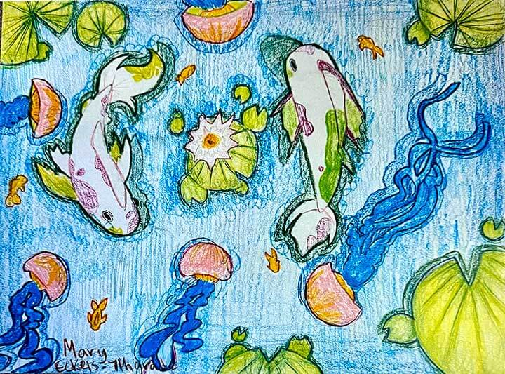 Student paintings for the 65th annual district art show
