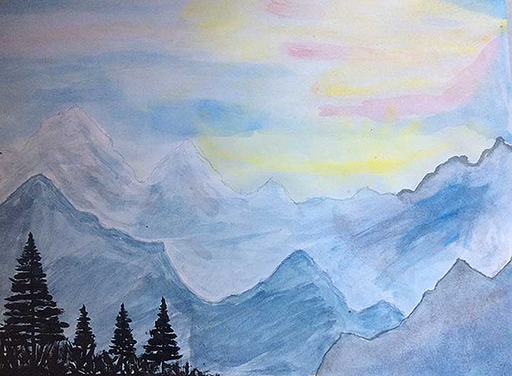 Student paintings for the 65th annual district art show