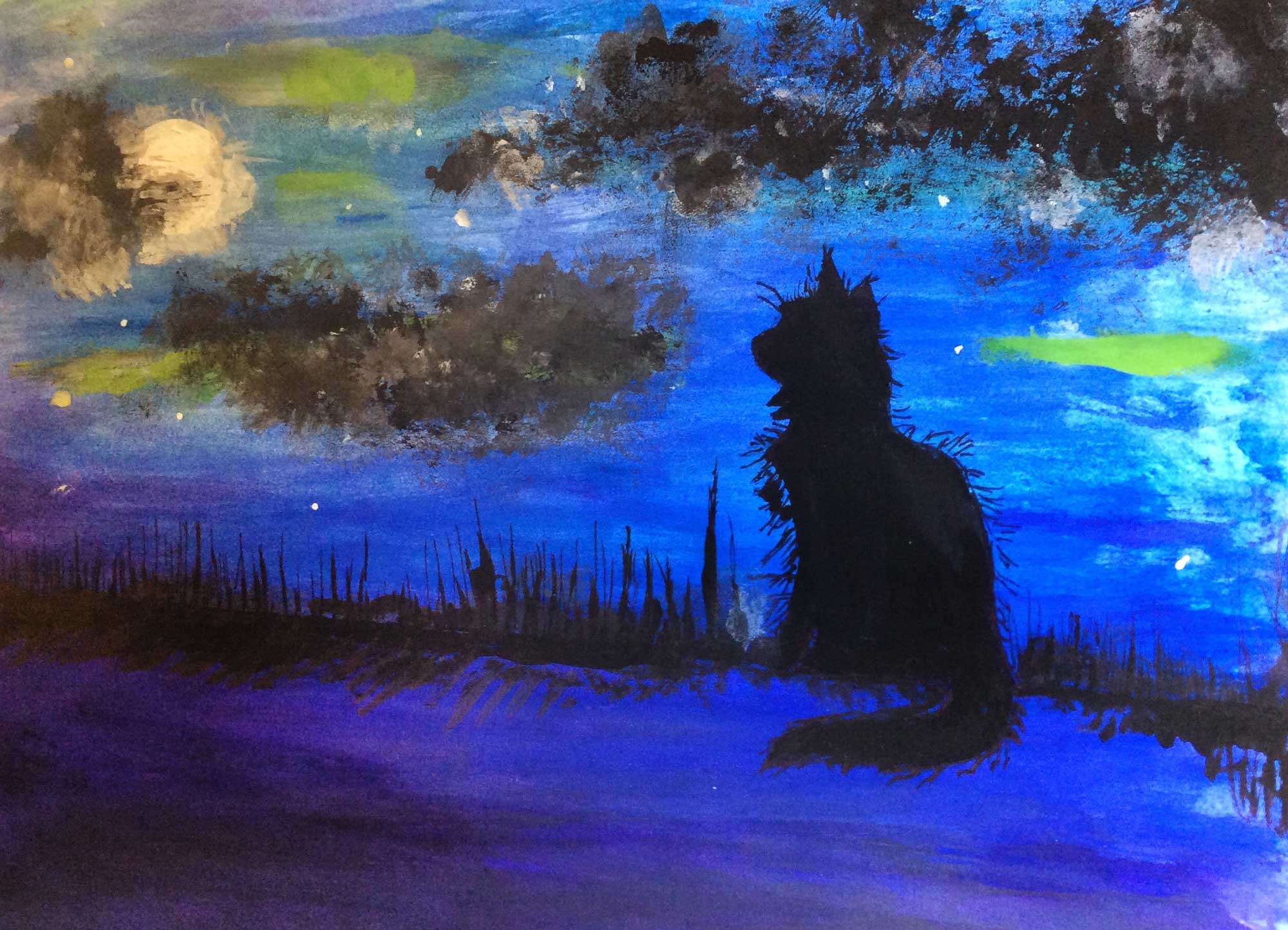 Night Cat, Sofhia Cromwell, 6th grade