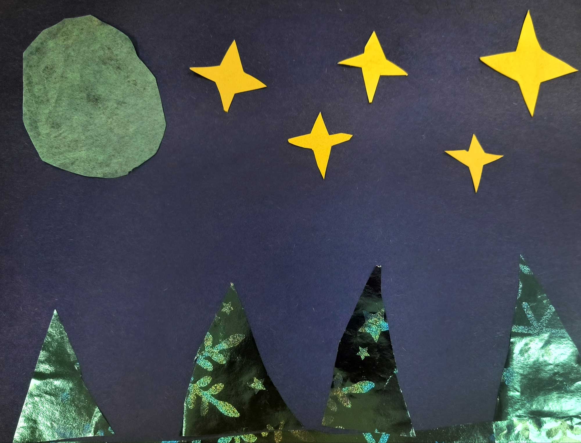 Night Collage, Olivia Ceccacci, 2nd grade, DBP