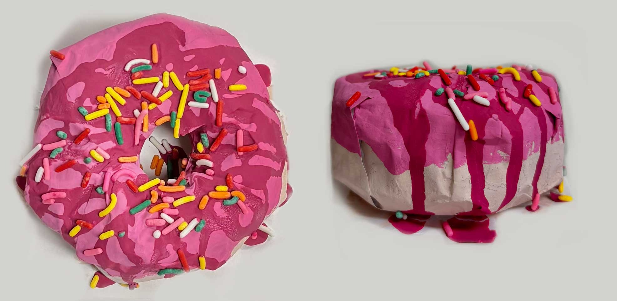 Wayne Thiebaud Paper Mache Donut, Nora Tanninen, 3rd grade, 3D, YPS