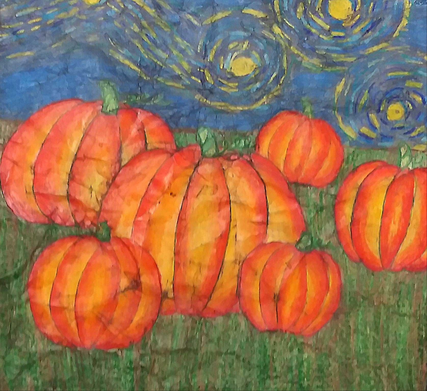 Starry Night Pumpkins, The PNW, Marilyn Pittman, 5th grade, DBM