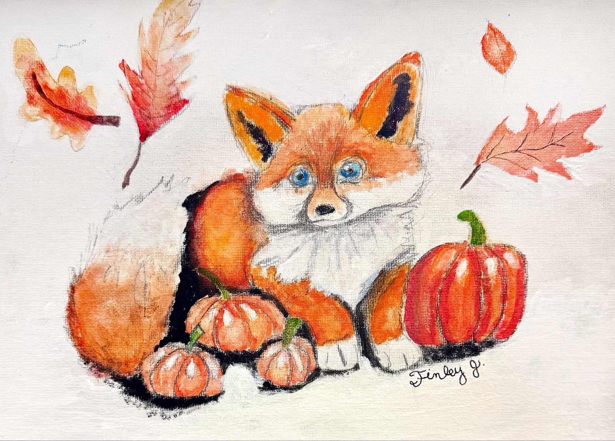 Fall Fox, Finley Johnston, 4th grade, RHL