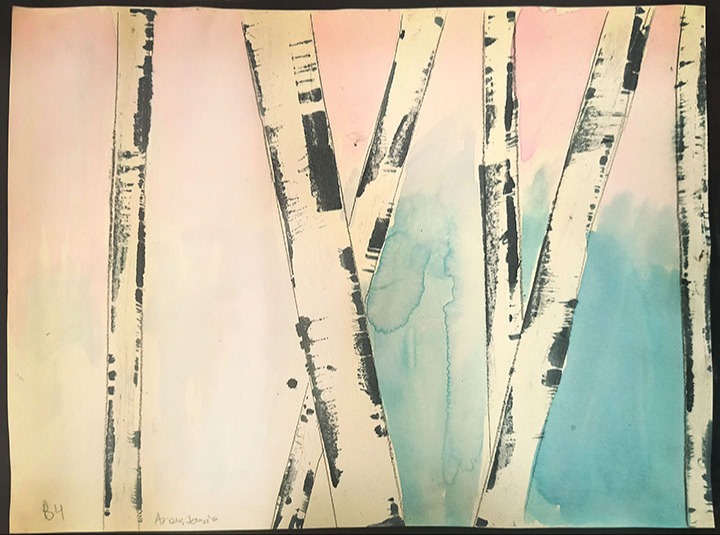 Winter Birch Trees, Anastasia Shapaval, 4th grade