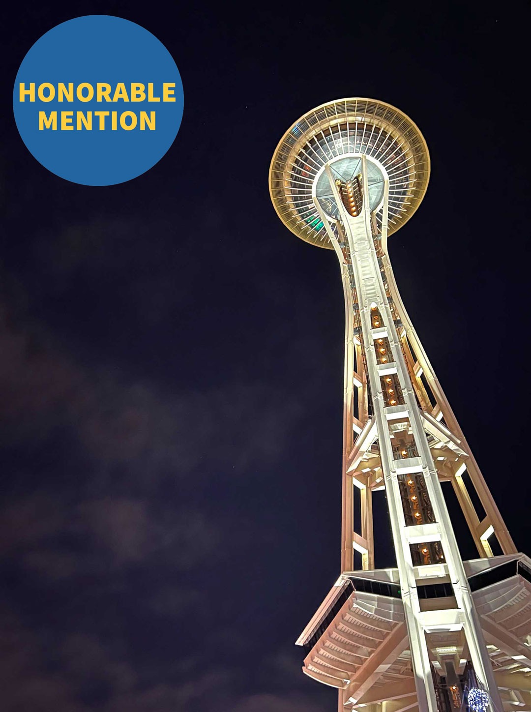 Space Needle Glowing at Night, Nathan Yefimov, 9th grade, SVHS