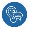 Ear and speech bubble icon