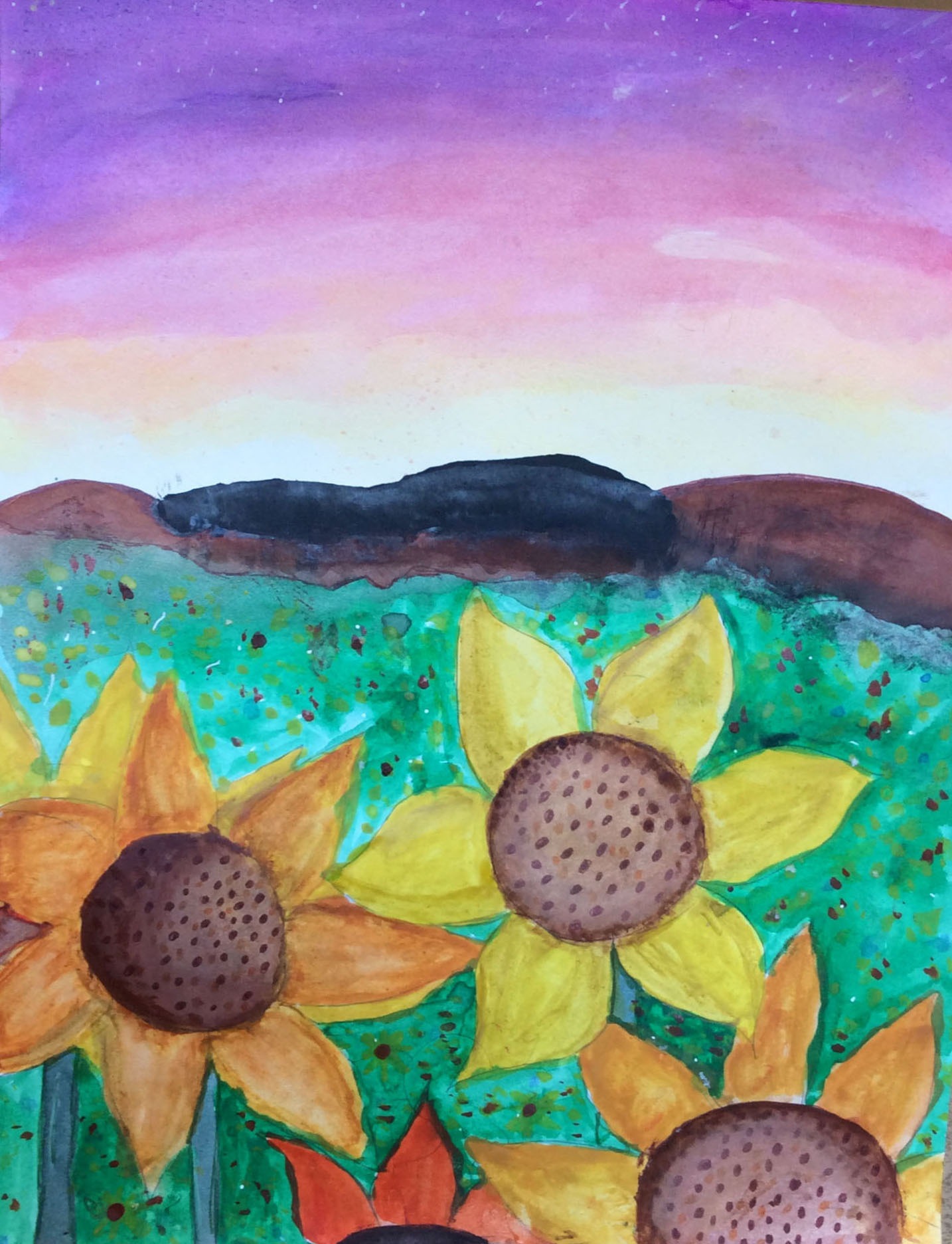 Lillian Marsolek, Sunflowers, 6th grade, TVM, teacher Carmen Yadon