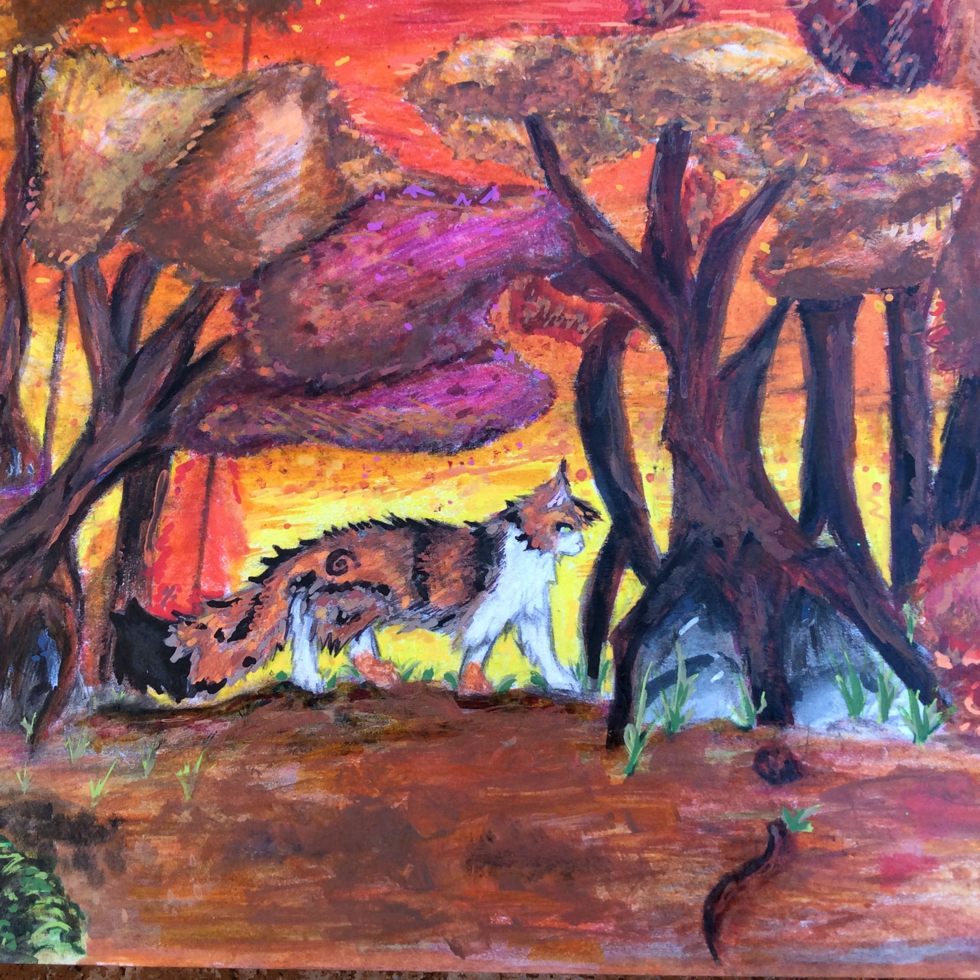 Sofhia Cromwell, Cat in the Forest, 7th grade, TVM, teacher Carmen Yadon
