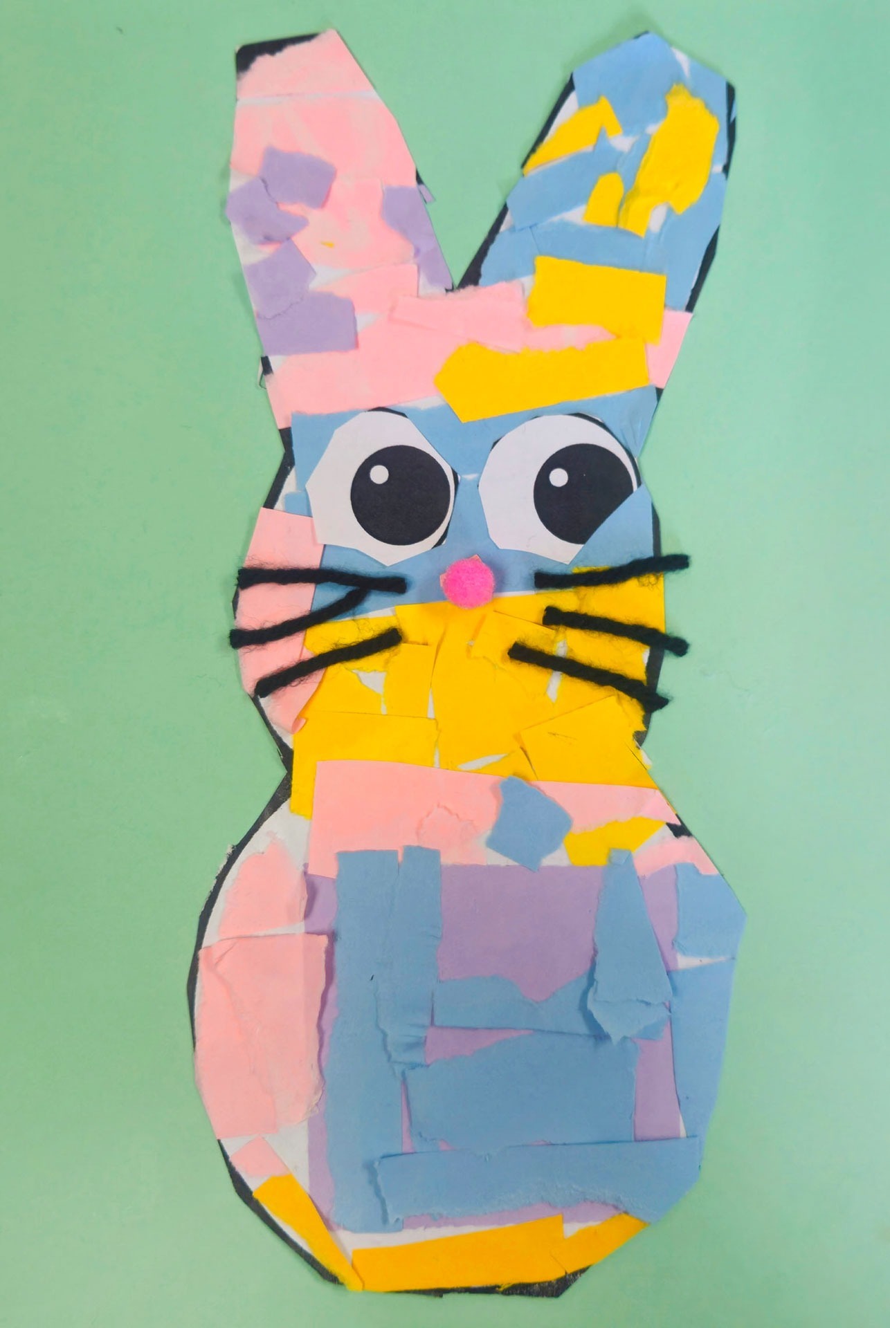 Bree Simonson, Collage Bunny, Pre-K, GHP, teacher Carolyn Benjamin