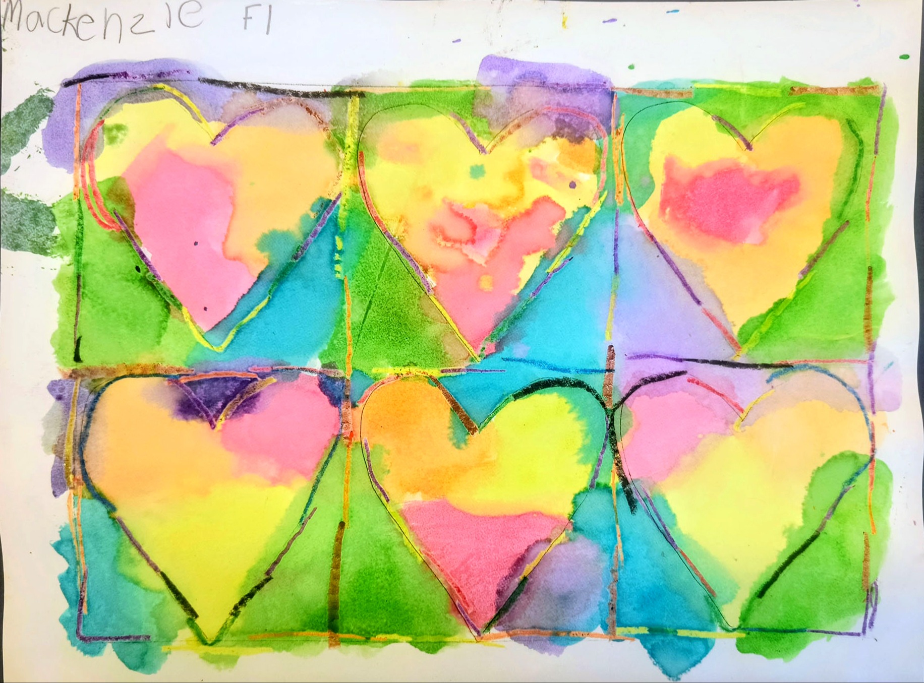 MacKenzie Armstrong, Repeating Hearts, 1st grade, DBP, teacher Cheryl Nelson