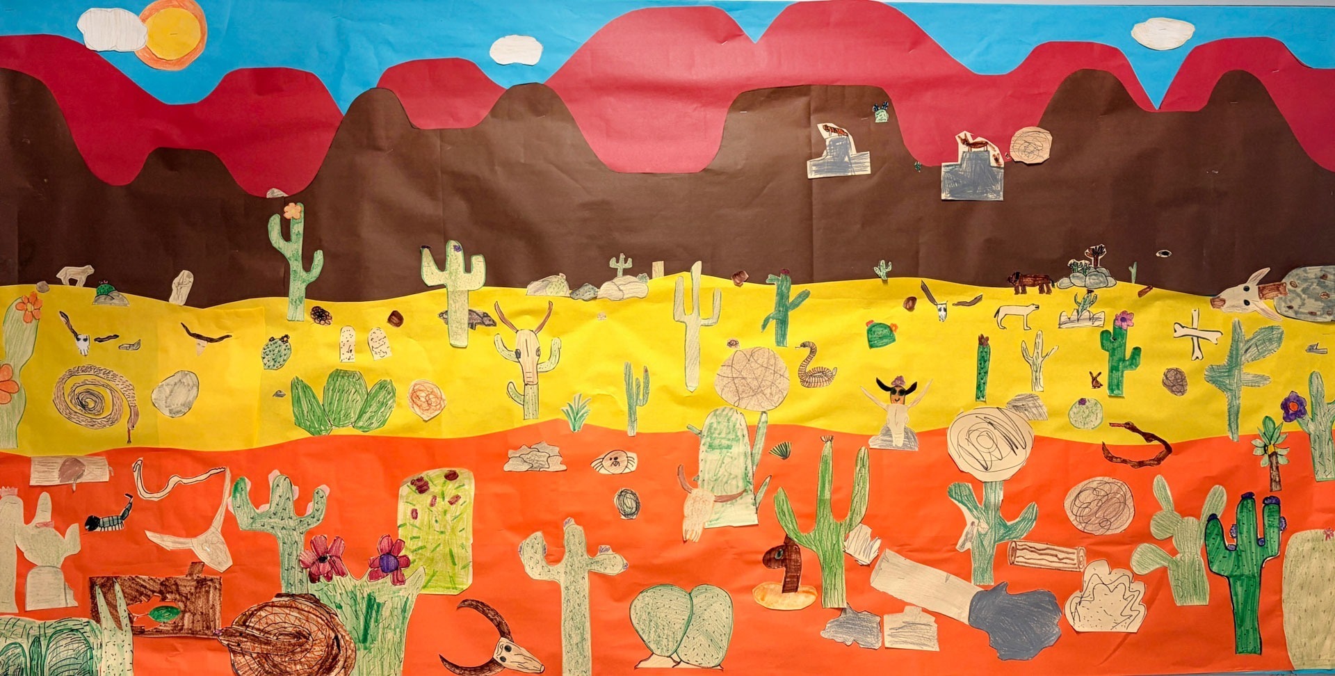 Collaborative art, 4th graders, Yacolt Primary, teacher Ellina Stepanenko along with Mrs. Crecelius, Mrs. Sanders, and Mrs. Strouse.