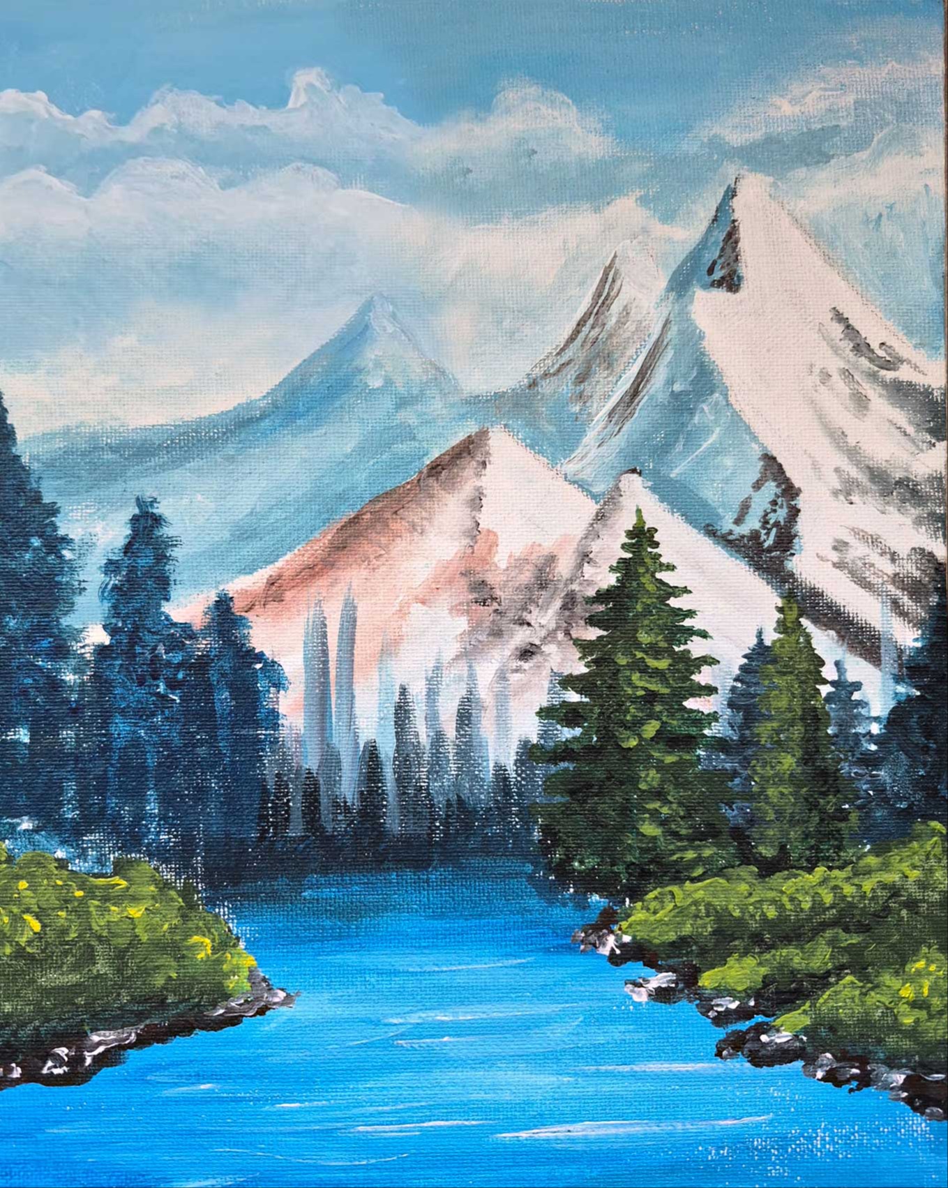 Tina Glukhova, 5th grade, CAM Academy, teacher Lucinda Bancroft. Mountain Range. "Painting of a real picture that I loved."