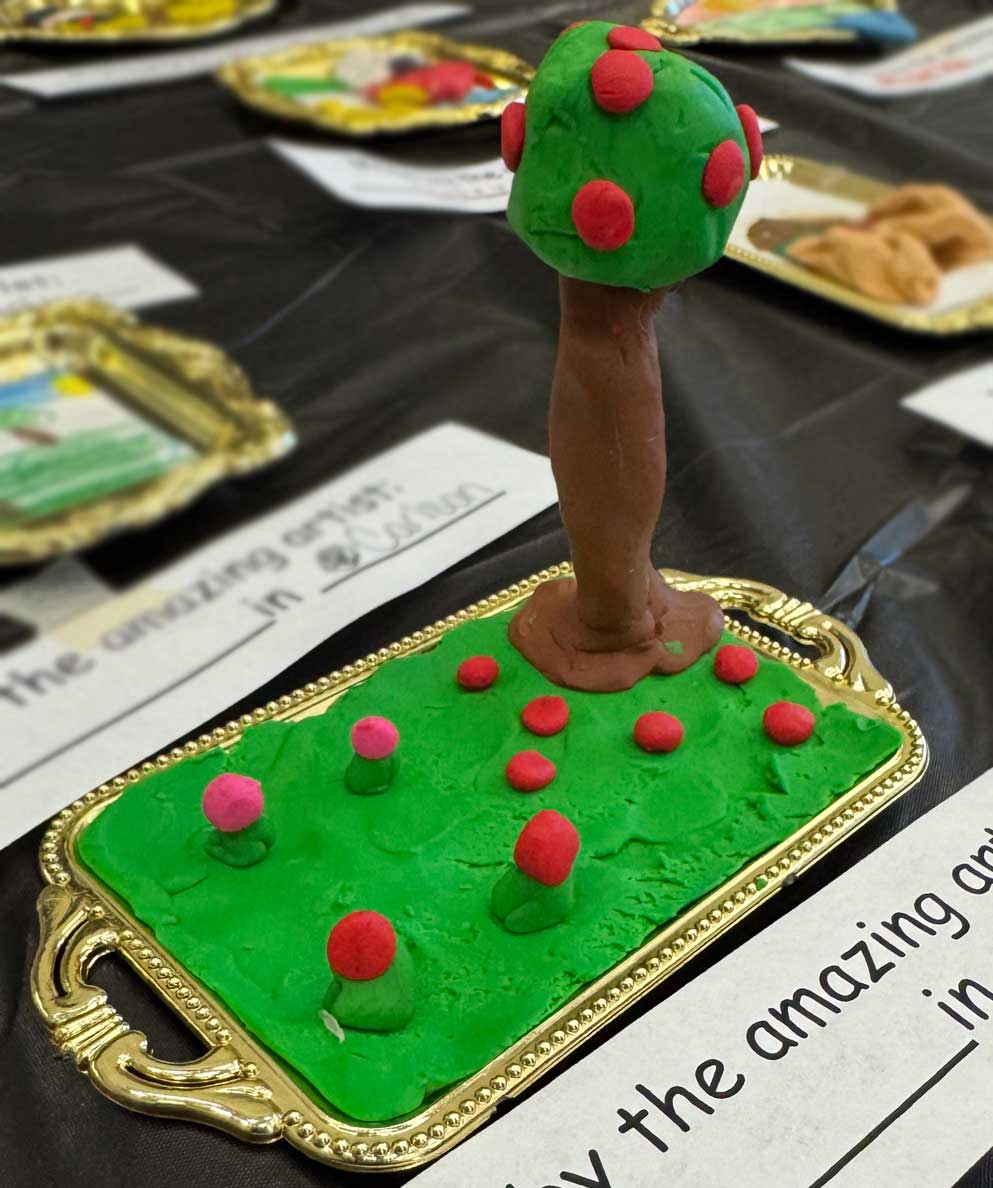 small clay green tree