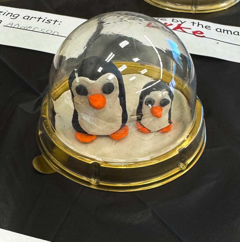 cute small penguins made out of clay