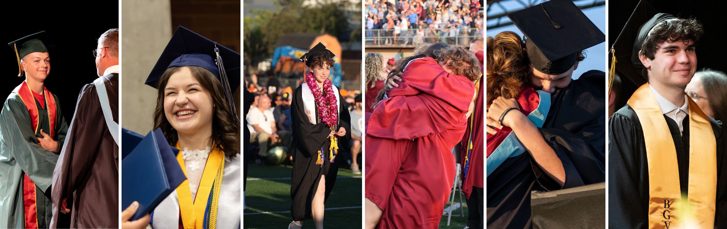 Collage of images from high school graduations