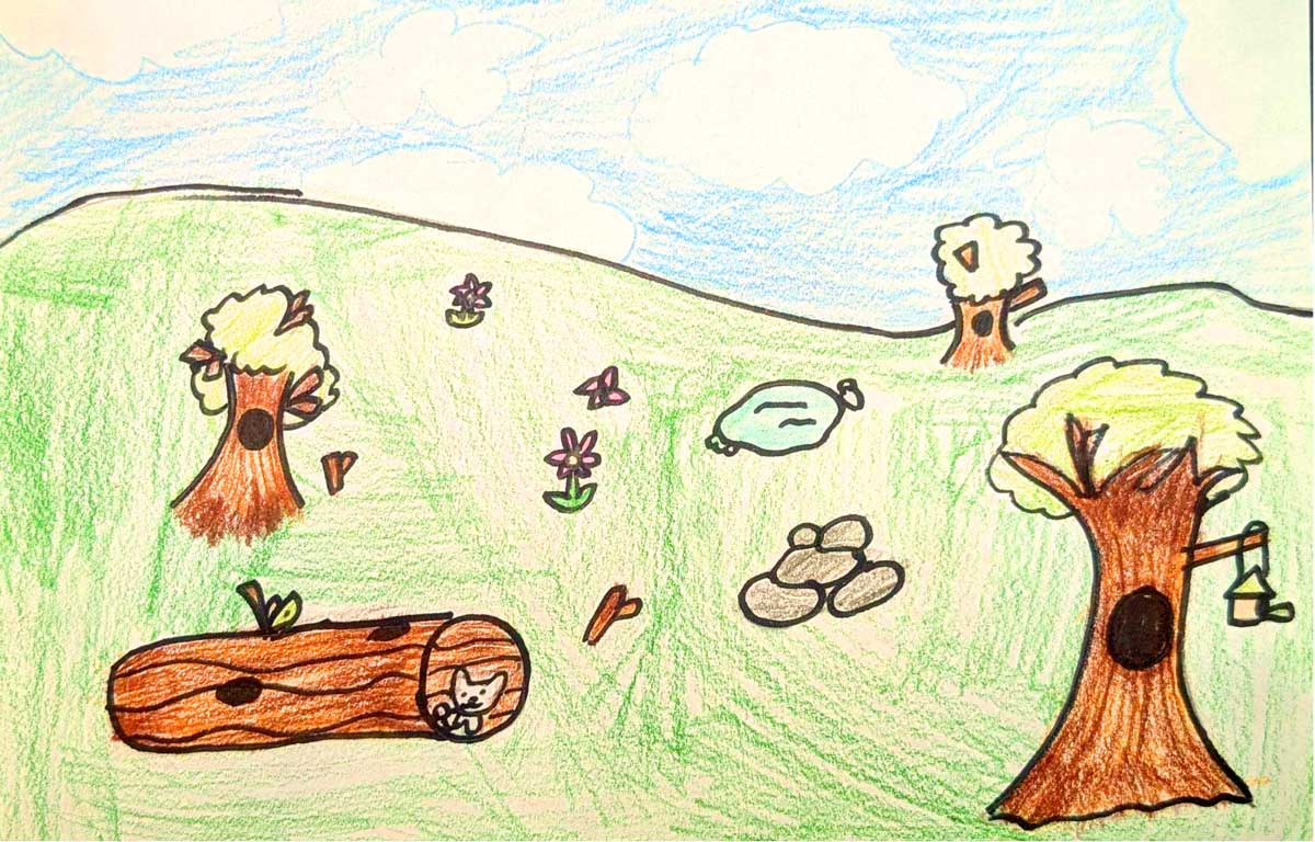 Ariya Yin, Spring Landscape, 3rd Grade, PVP, teacher Kellie Comstock