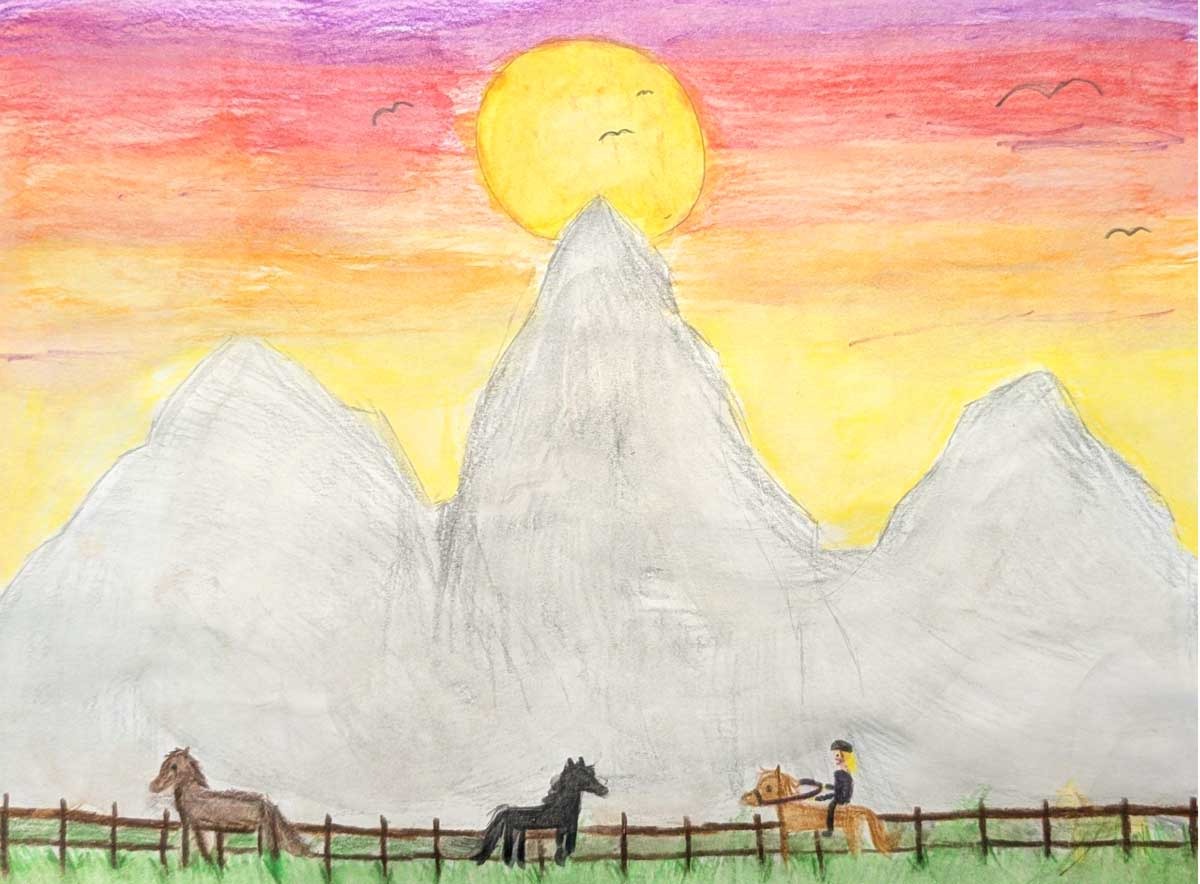 Abigail Golovin, Sunset Ride, 4th Grade, PVP, teacher Kellie Comstock