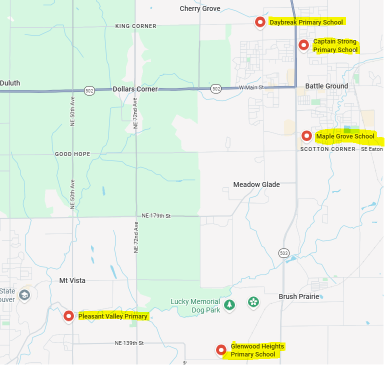 map of Transitional Kindergarten