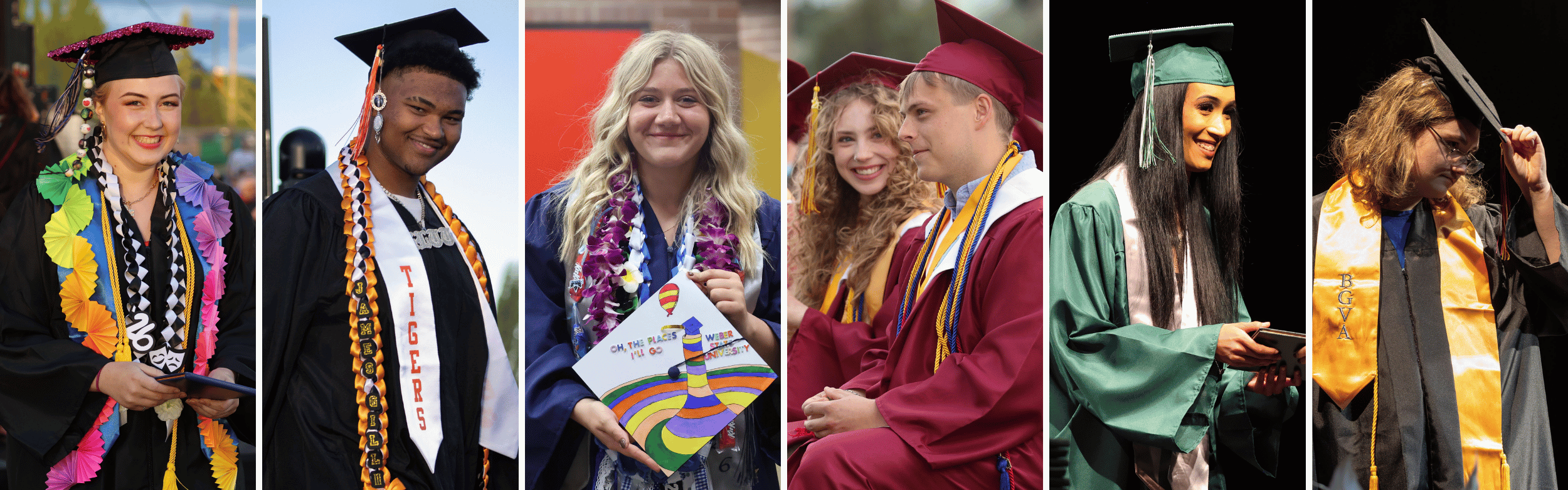 Collage of images from high school graduations