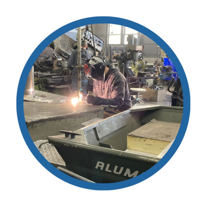 A student works on a welding project