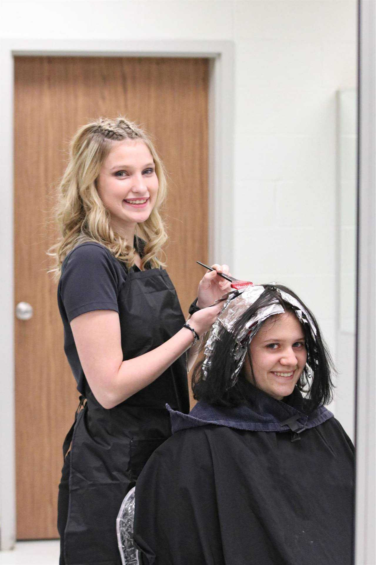 student dying another student's hair