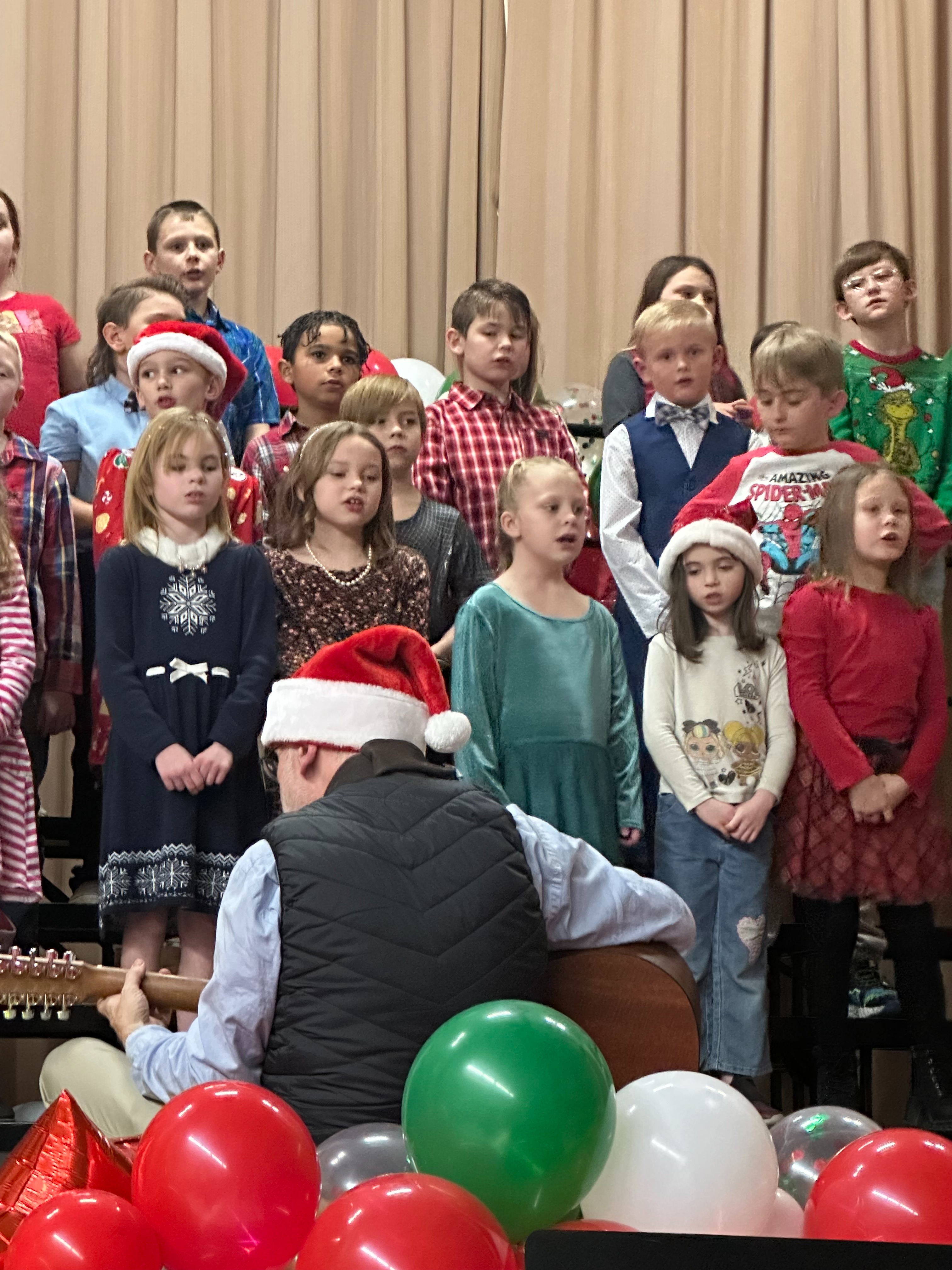 Students Singing at the Christmas Program