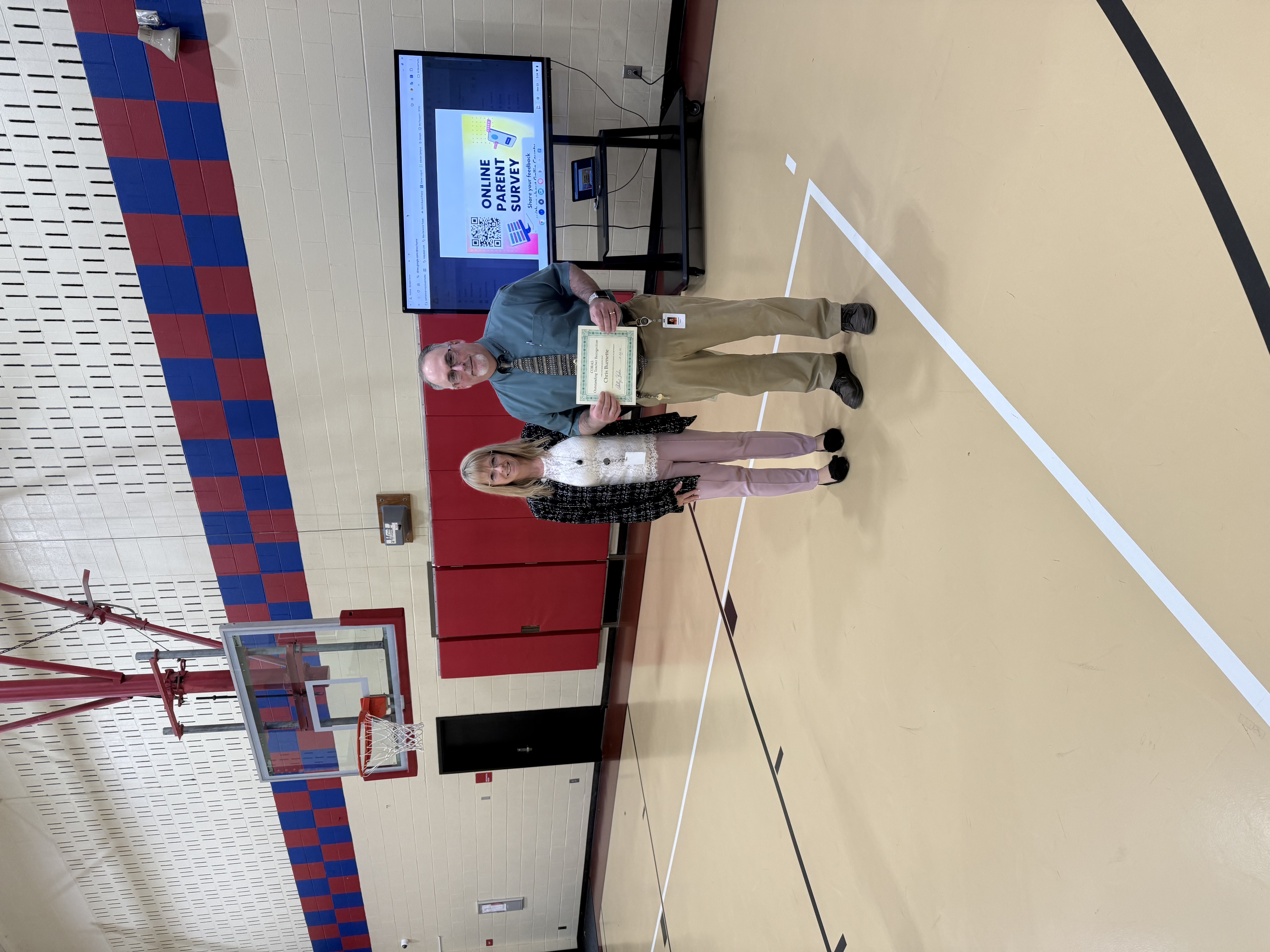 Teacher Receiving Award