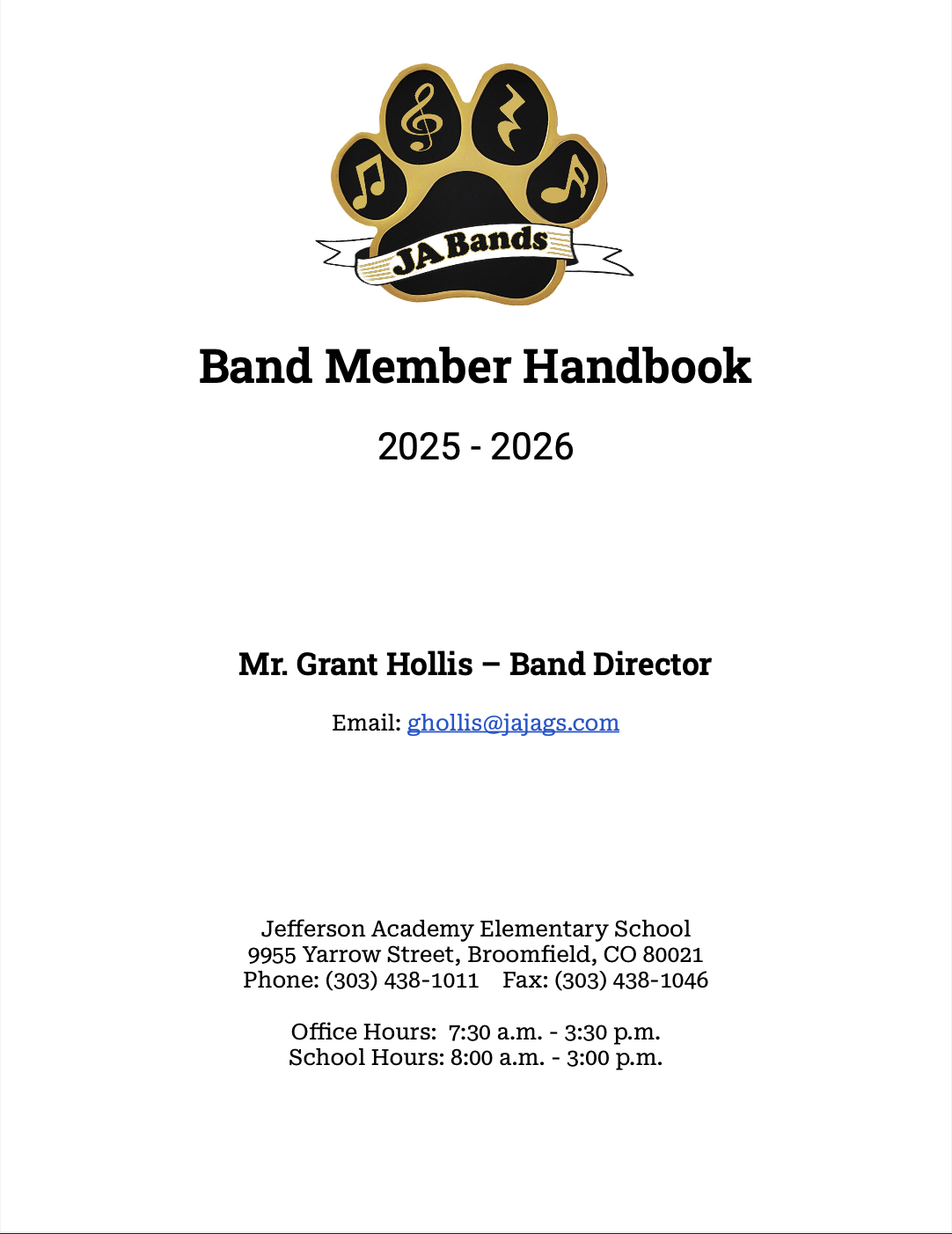 Handbook cover
