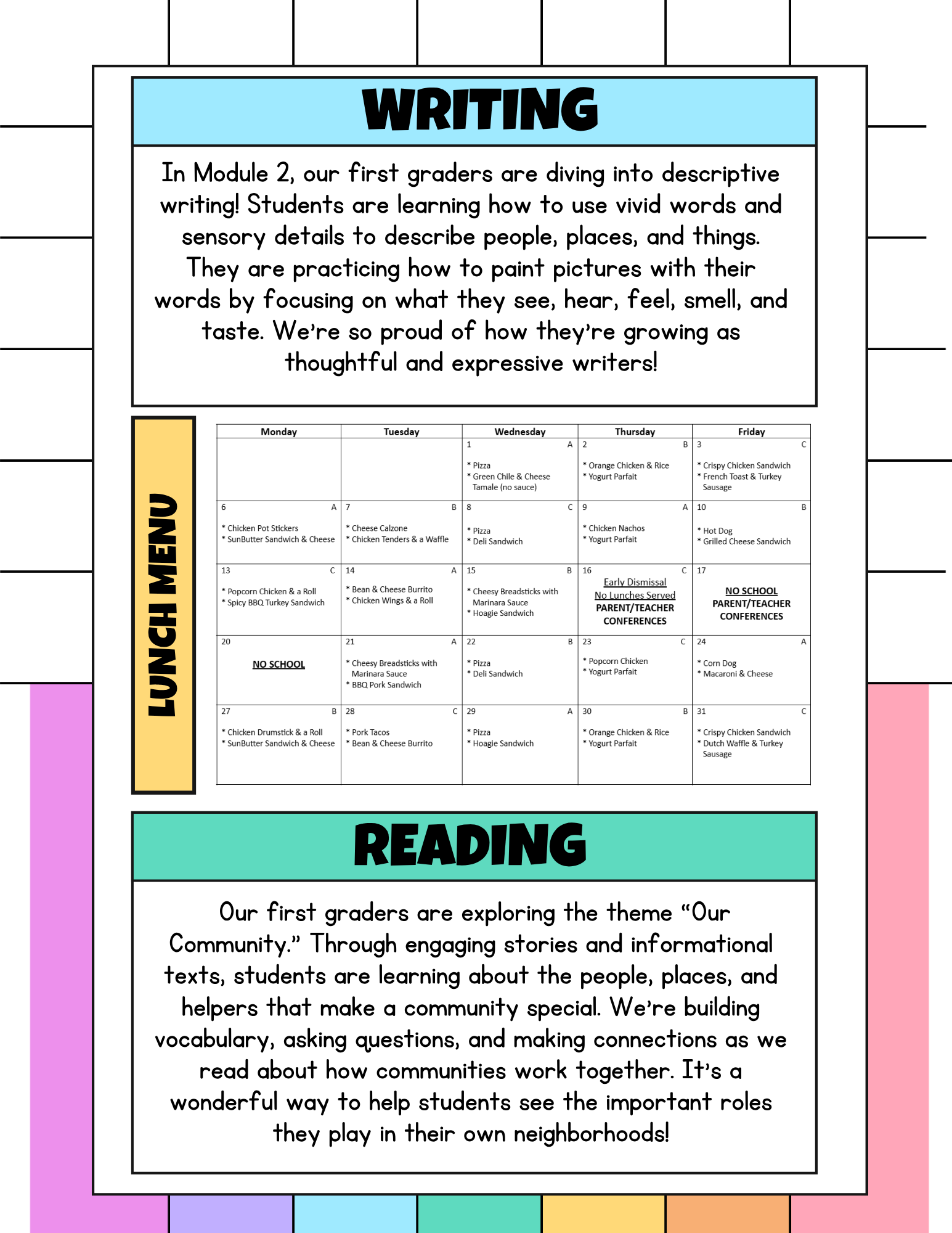 Back of October Newsletter