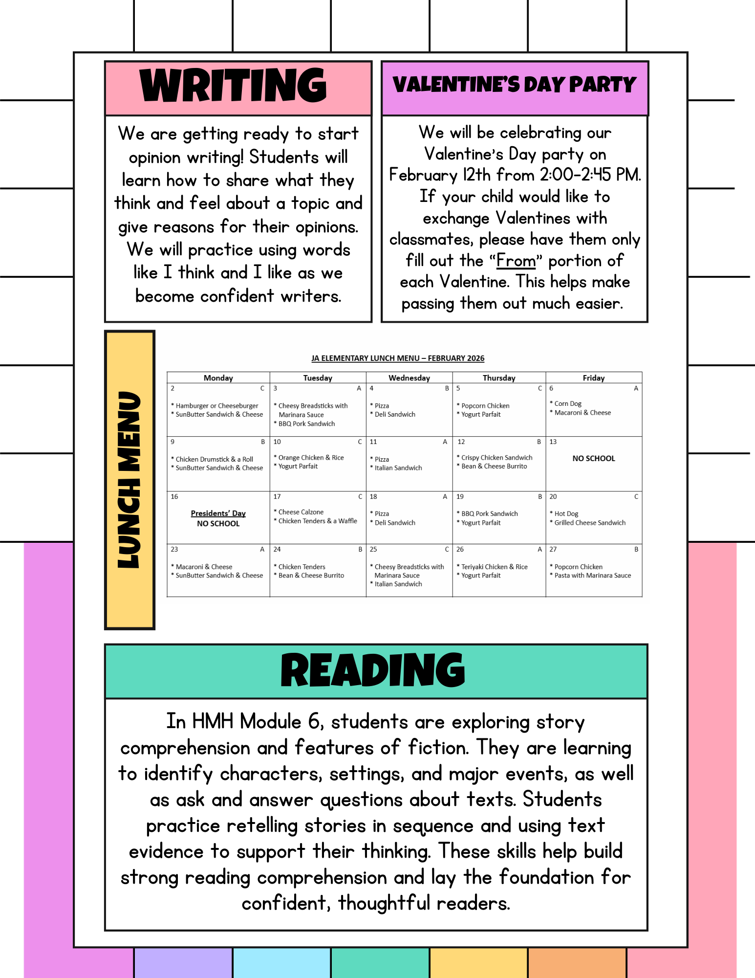 February Newseltter Back