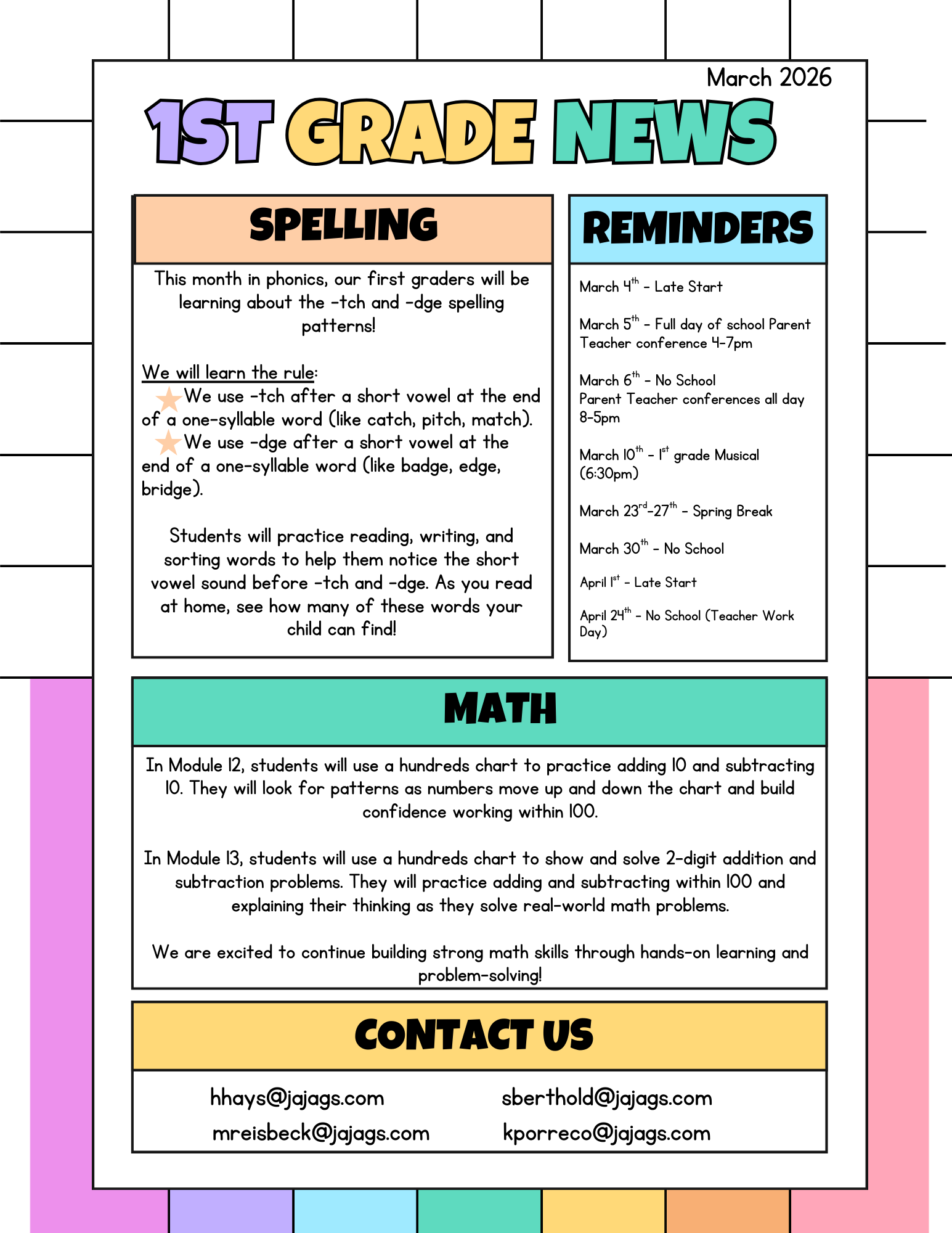 March Newsletter Front