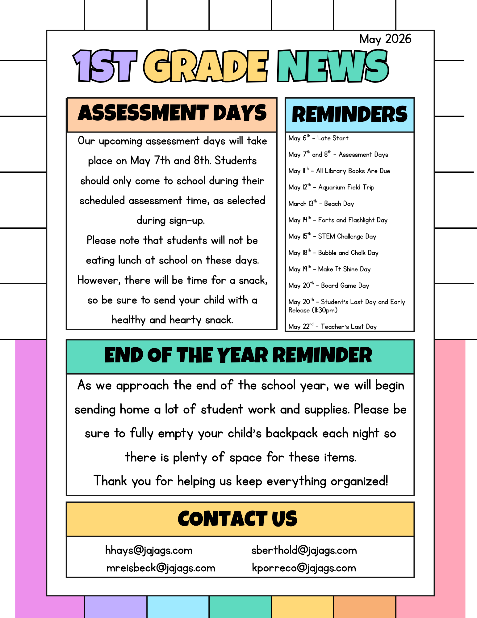 May Newsletter Front