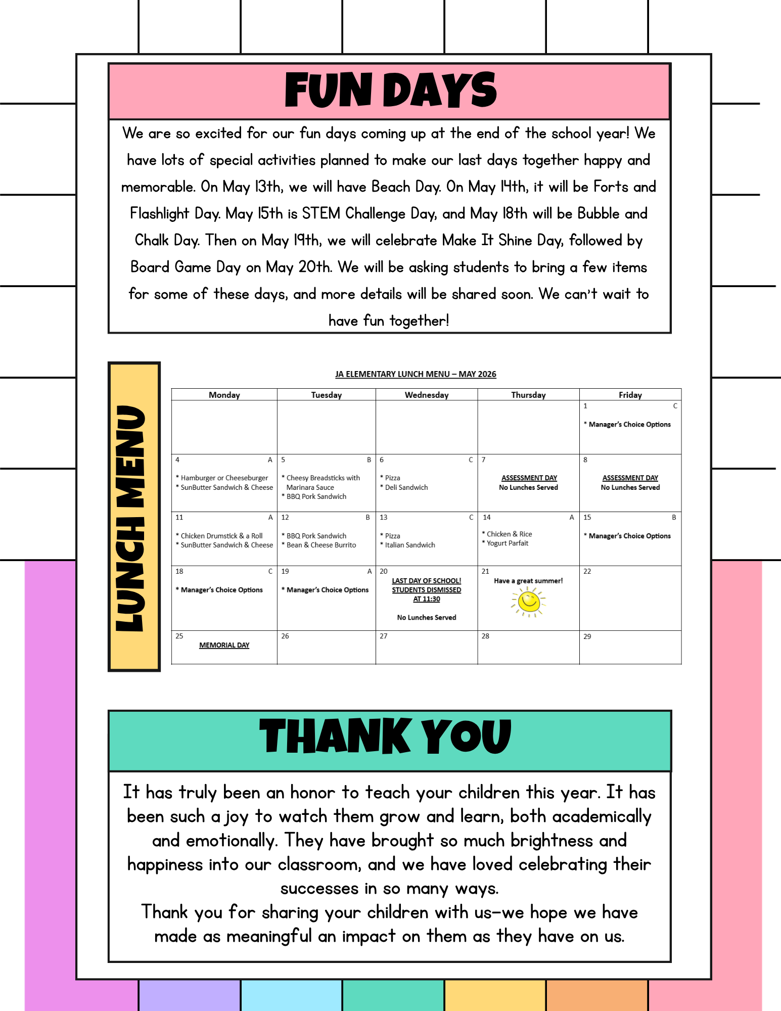 May Newsletter Back