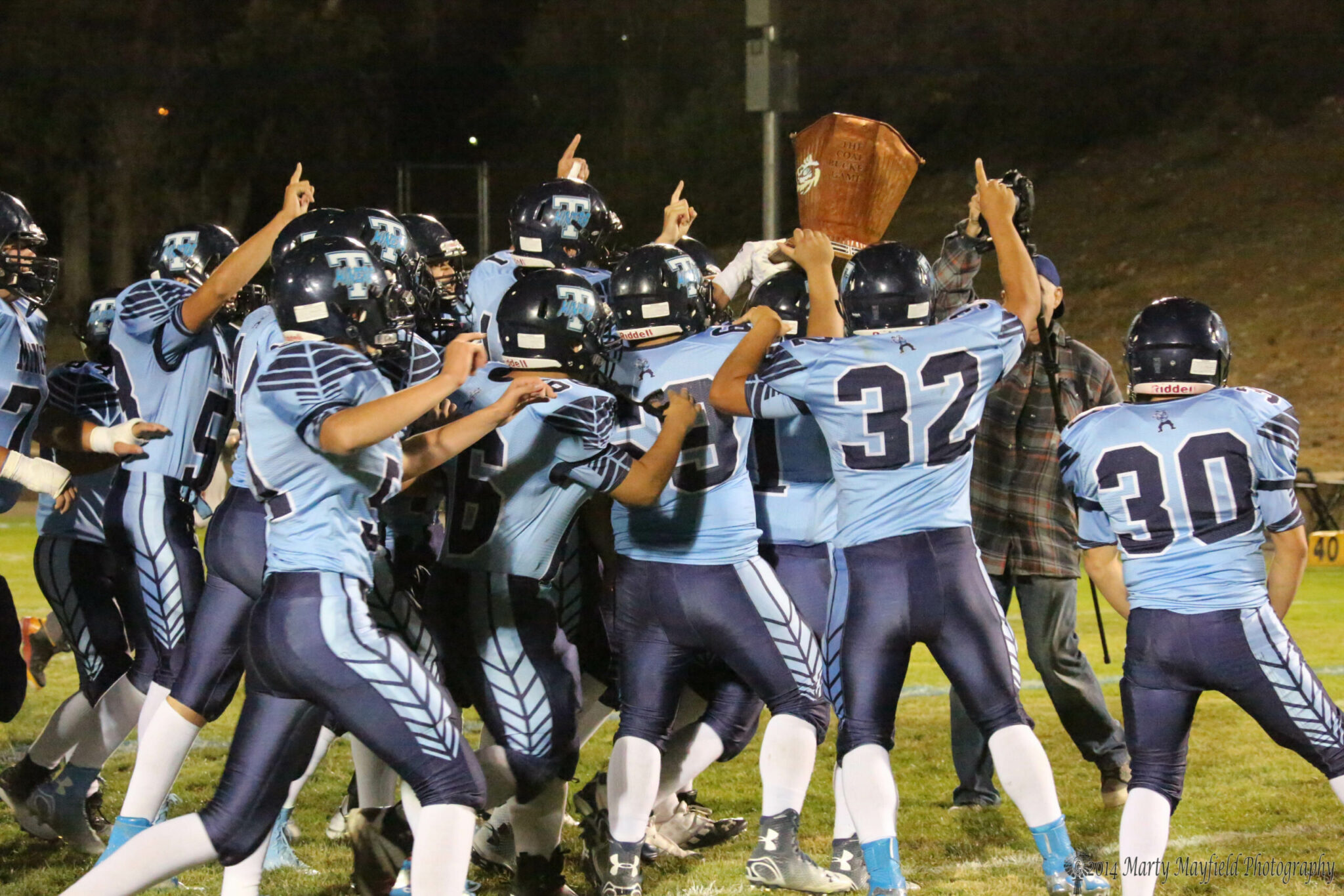 Football team celebrating