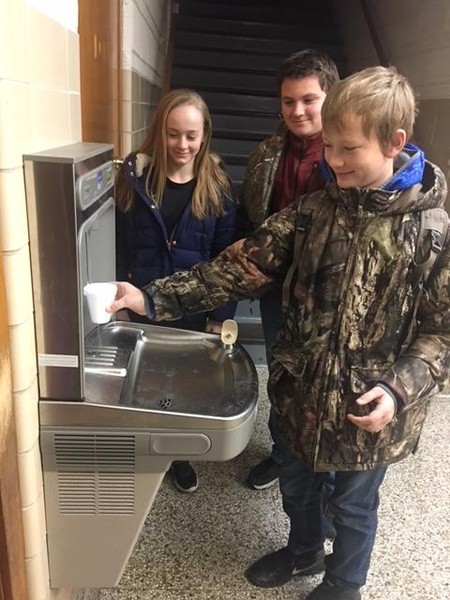 Grade School Water Bottle Refill Station Project Now Complete