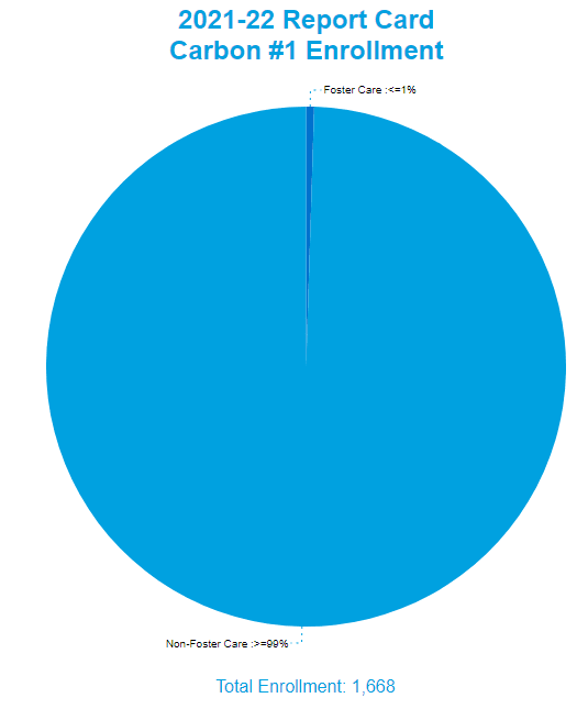 Carbon County School District One Enrollment by Foster Care Status Foster Care <=1% Non-Foster Care >=99%  