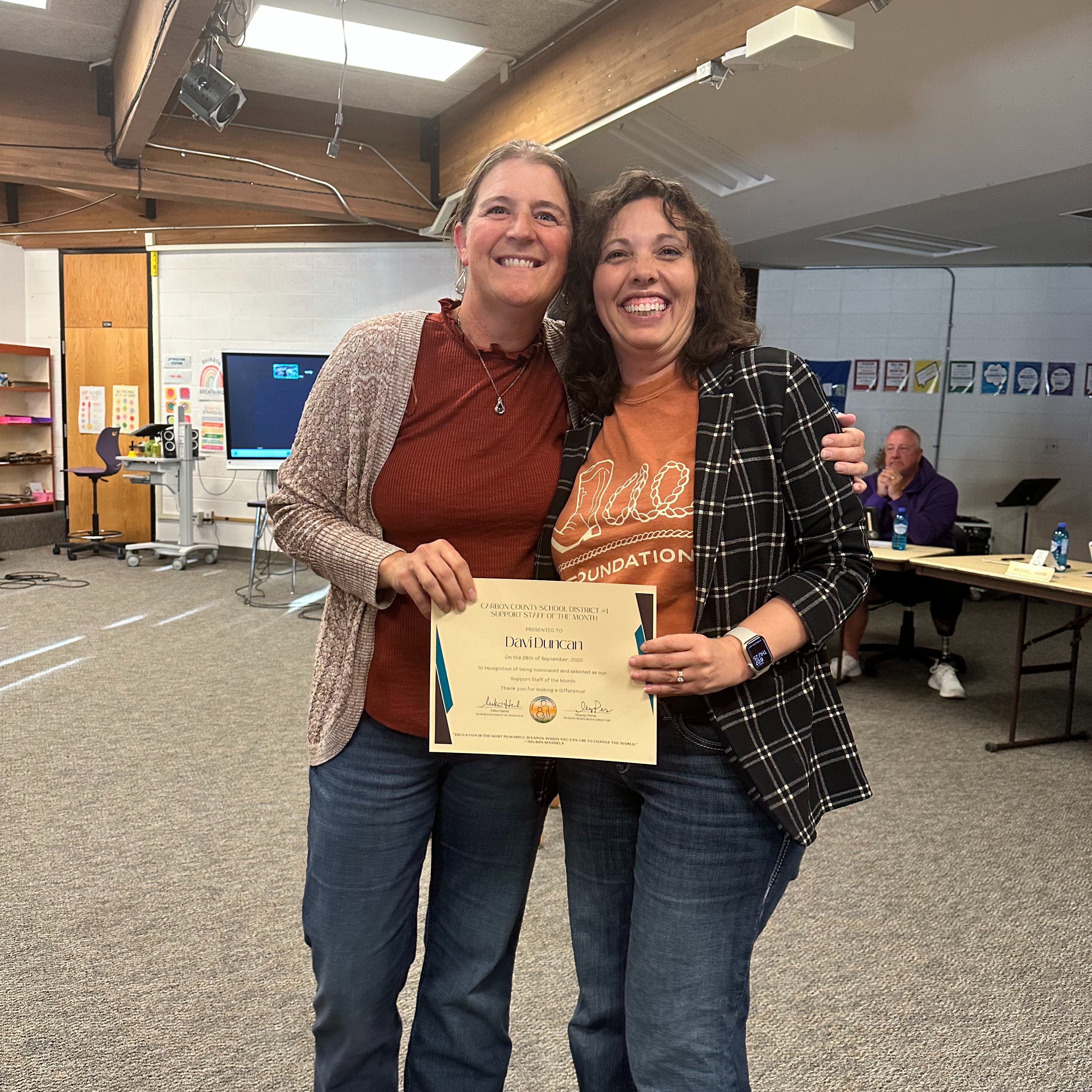 MHCC and School Board Donation Check Presentation Photo for Student School Lunch Accounts