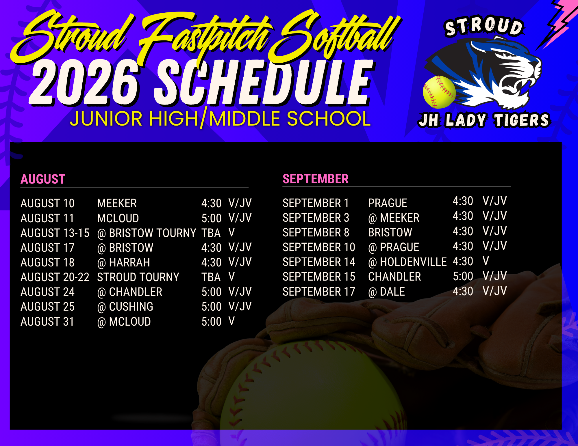 SMS Softball Schedule