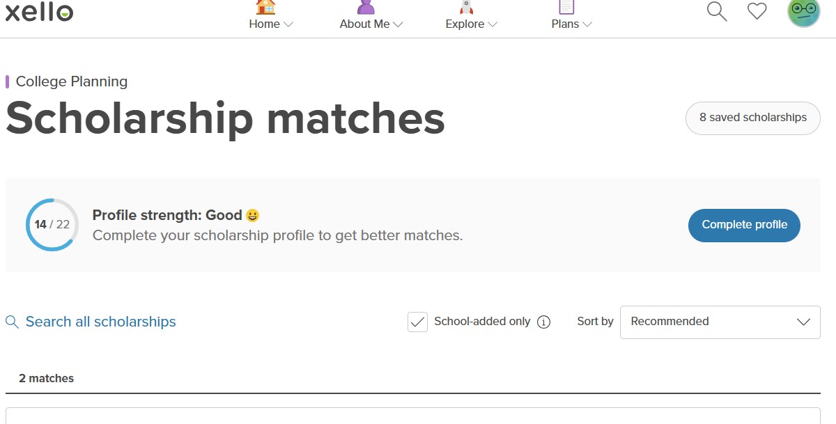 Xello Local Scholarships Toggle