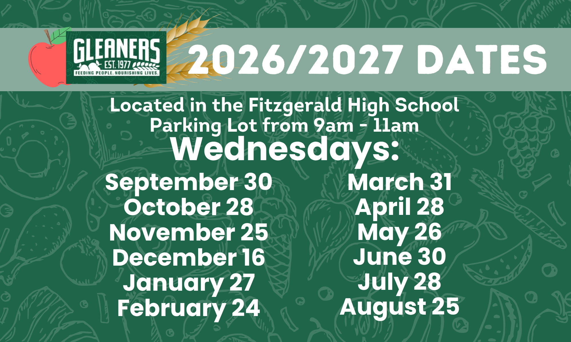 Gleaners 26/27 Date